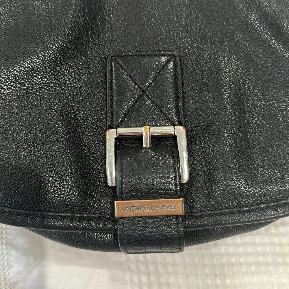 Michael Kors black leather shoulder bag